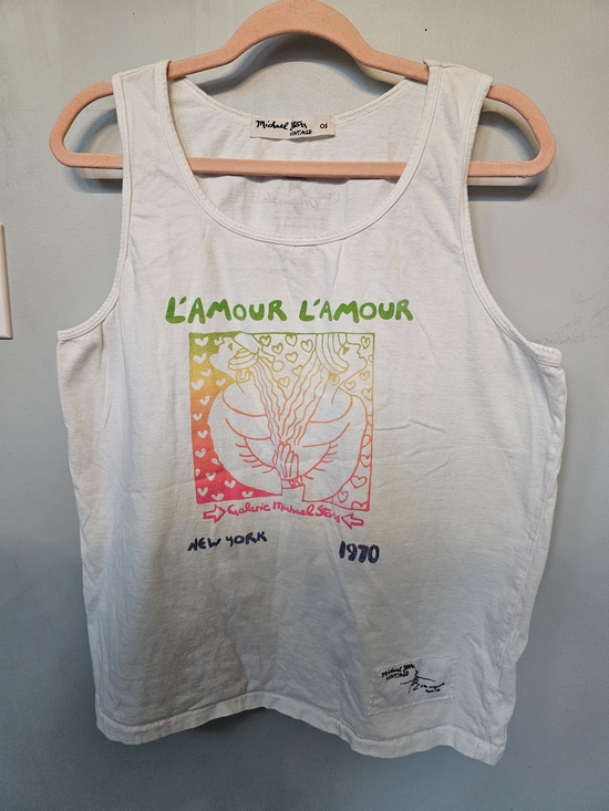 Michael Stars Tops - Michael Stars Vintage Women's White Graphic Tank Top Rainbow L'amour One Size